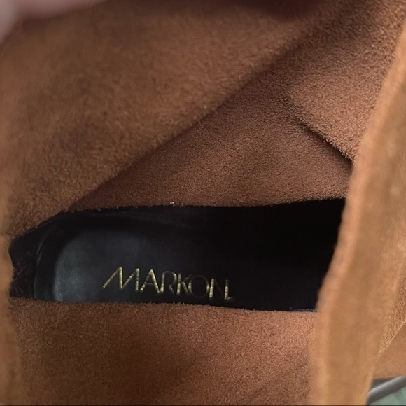 Leather Cognac Rounded Toe Boots 7.5 - Picture 10 of 10